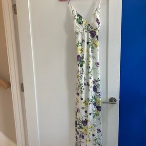 Never worn floral full length dress. Perfect for summer weddings